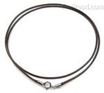 Brown wax cord necklace with 925 silver clasp onsale, 1.0mm