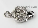 Quality 925 silver flower push-in pearl clasp wholesale