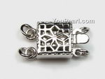Two line platinum plated sterling silver filigree box clasps wholesale