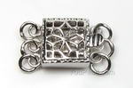 Triple strand rhodium plated sterling silver filigree box clasp on sale