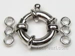 Triple strand pearl bolt clasp bulk sale, sterling silver, 14mm