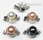 Single strand platinum plated 925 silver push-in pearl clasps online wholesale