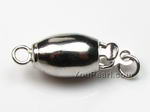 Quality polished barrel pearl clasp factory direct sale, platinum plated 925 silver
