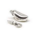 Quality push in clasp, rhodium plated sterling silver closure on sale, 12mm