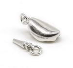 Quality push in closure, rhodium plated sterling silver clasp wholesale, 16mm