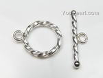 Clasp supply, round spiral toggle, 13.5mm, 925 sterling silver, discount sale