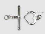 925 sterling silver heart toggle clasp on sale