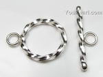 Closure supply, round spiral toggle, 15mm, sterling silver, online wholesale