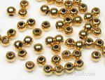 925 Silver bead plated with gold on sale, 3mm round, sold per pkg of 10