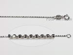 Wholesale sterling silver chain, round bead shape online, 1.2mm