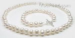 8-9mm white potato shape freshwater pearl necklace & bracelet set