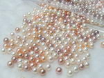 7.5-8mm round multicolor freshwater loose pearls wholesale, AA