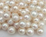 10-11mm white round freshwater loose pearls wholesale, AA+