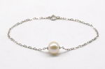 Floating single pearl bracelet, sterling silver bridal bridesmaid bracelet on sale, 5 to 8.5 inches