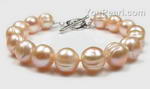 10-11mm pink fresh water cultured baroque pearl bracelet buy direct