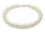 White near round freshwater pearl bracelet wholesale, AAA 6.5-7mm