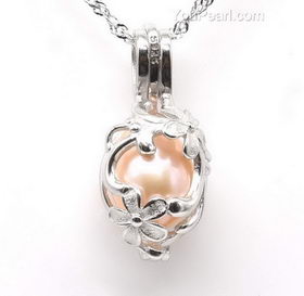 Silver Pearl Cage Necklace Beads Cage Locket Necklace