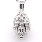 Teardrop love pearl cage pendant, sterling 925 silver cage pearl pendant