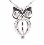 Owl cage charm, 925 sterling silver wish pearl cage pendant on sale