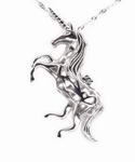 Unicorn cage pendant, sterling silver cage pearl charm, horse wish pearl cage