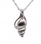 Conch cage pendant, spiral shell cage pearl charm, sterling silver locket charm
