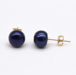 8-9mm black freshwater pearl 14K gold filled stud earrings wholesale