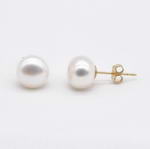 9-10mm white freshwater pearl earring 14K gold filled studs wholesale