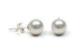4-5mm round freshwater pearl sterling silver stud earrings, AA+