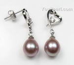 7-8mm cultured freshwater lavender pearl earrings bulk discounts