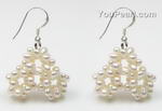 Triangle white fresh water pearl cluster earrings on sale