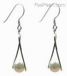 White pearl earrings on sale, potato cultured pearls, 925 silver