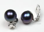 9-10mm non-pierced earrings, black pearl clip earrings online sale