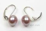 8-9mm lavender pearl leverback sterling earrings for sale online