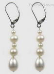 Lever back pearl drop earrings factory direct sale, sterling silver