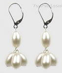 Leverback earrings, freshwater pearl buy direct, 925 silver