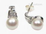 Cultured pearl sterling silver stud earrings wholesale sale, 7-8mm