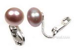 8-9mm non-pierced earrings, lavender pearl clip earrings online sale