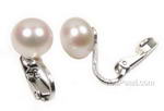 8-9mm non-pierced earrings, white pearl strong clip earrings for sale