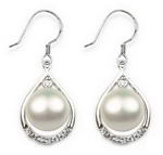 Sterling silver freshwater pearl drop earrings on sale, 10-11mm