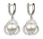 Freshwater pearl bridal earrings for sale, sterling silver, 8-9mm