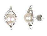 Freshwater pearl stud earrings on sale, sterling silver, 7-8mm