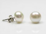8-9mm white freshwater pearl silver stud earrings wholesale