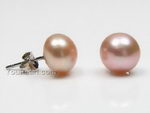 9-10mm pink freshwater sterling silver pearl stud earrings wholesale