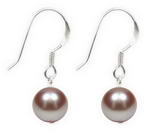 Lavender round freshwater pearl earrings on sale, sterling silver, 8mm