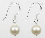 White round freshwater pearl earrings buy bulk, sterling silver, 8mm
