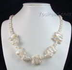Biwa white freshwater pearl necklace on sale