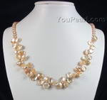 Pink Keshi petal pearl neckalce on sale