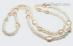 Opera pearl necklace, multi-color cultured pearl for sale online
