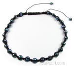 Freshwater black pearl shamballa necklace direct buy, 10mm