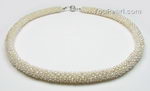 Twisted multi-stands white freshwater pearl necklace wholesale